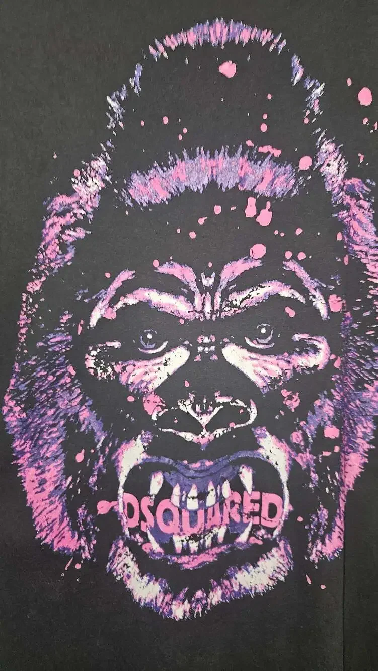 Dsquared2 Black Gorilla Graphic Print T-Shirt Made in Italy